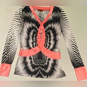 Missoni Black and Pink Patterned Blouse